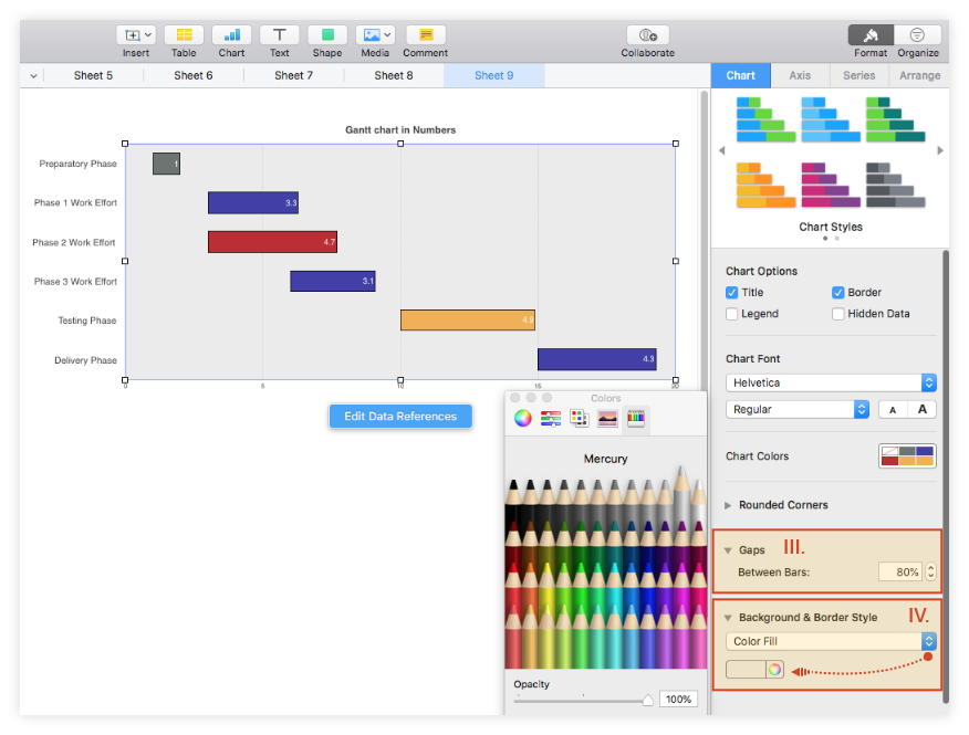 Add background to the chart area