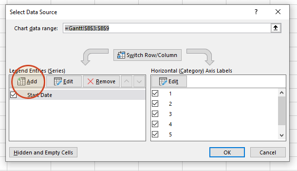 Add task durations to the Gantt chart