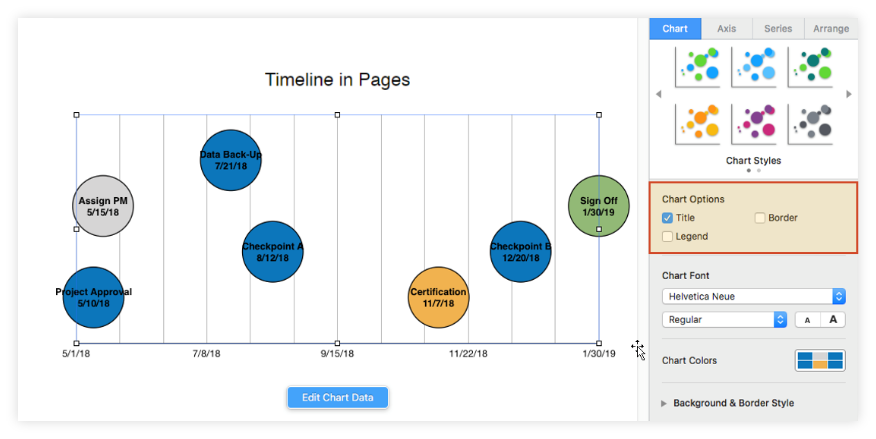 Add Title to Pages Timeline