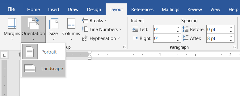 Change layout of manual swimlane diagram in Word