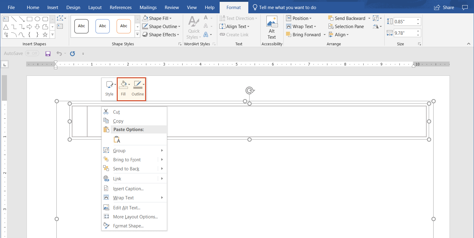 Change swimlane color in manual Word swimlane diagram