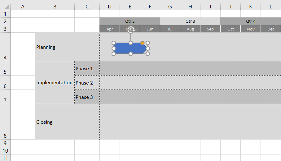 Draw a shape on the roadmap