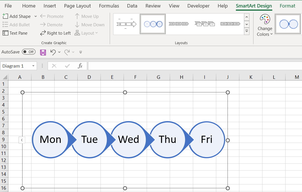 Simple timeline in Excel