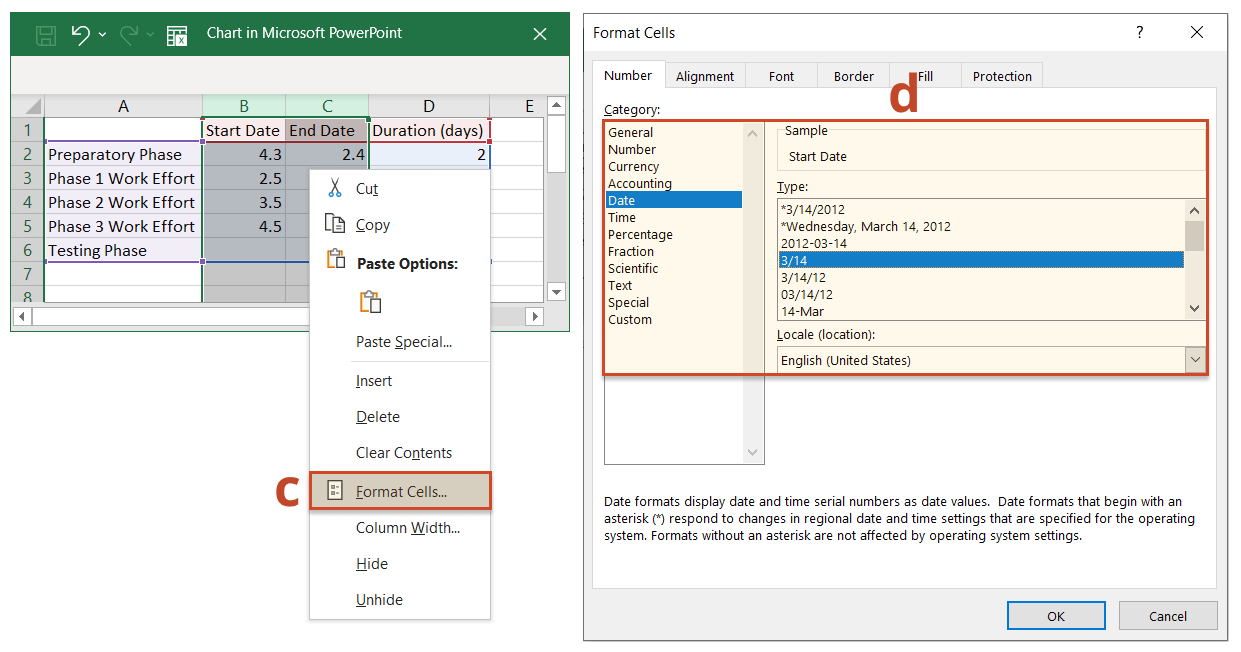 Format cells as dates