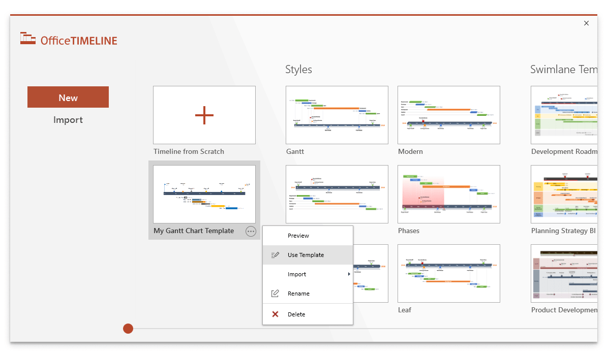 Gantt Chart Template Gallery in Office Timeline