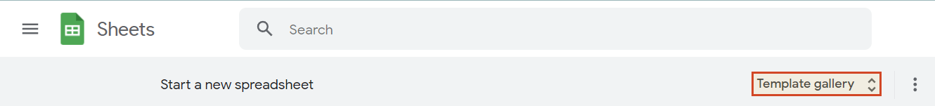 Template gallery in Google Sheets