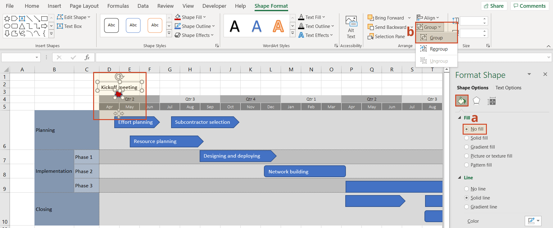 Group your roadmap’s milestone components