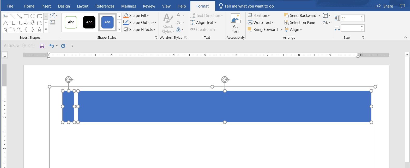 Insert rectangle shapes in manual Word swimlane diagram