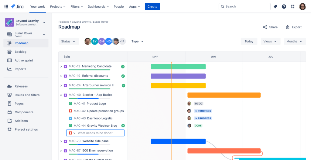 Jira Basic Roadmap Example