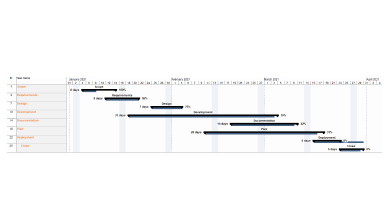 MS Project Gantt Chart