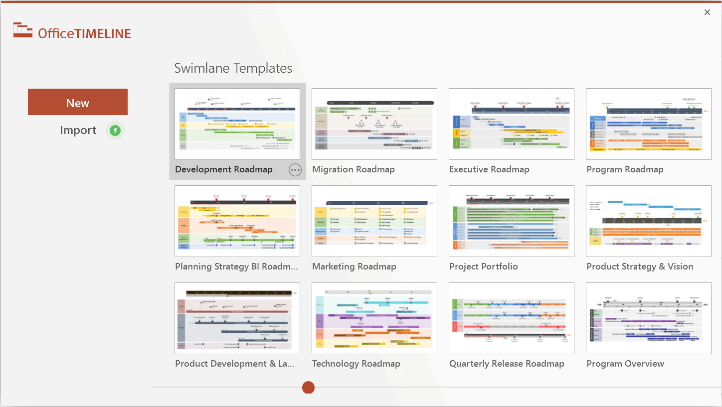 Vorlage in Office Timeline