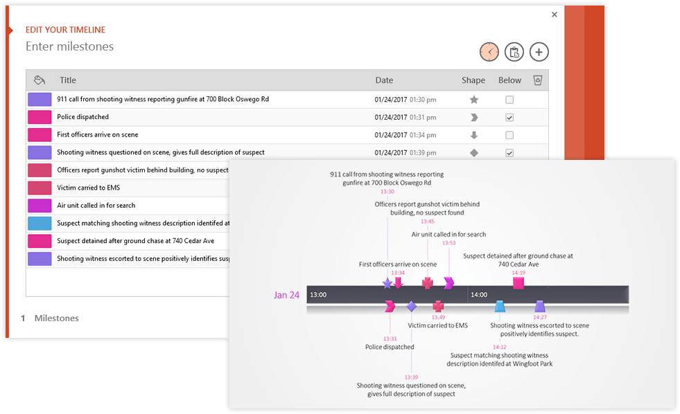 Office Timeline make legal timeline