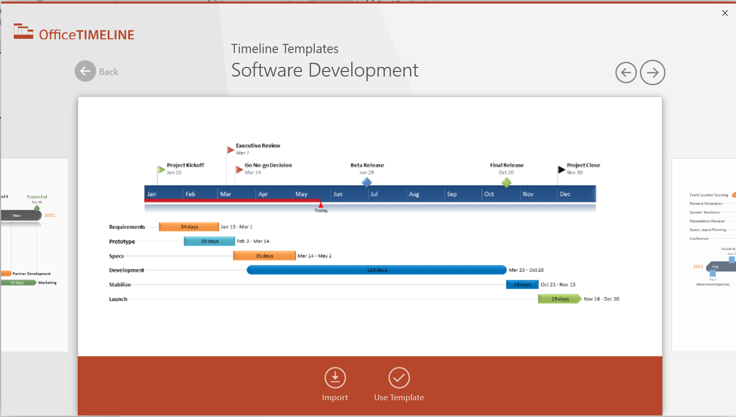 Office Timeline Template in PowerPoint