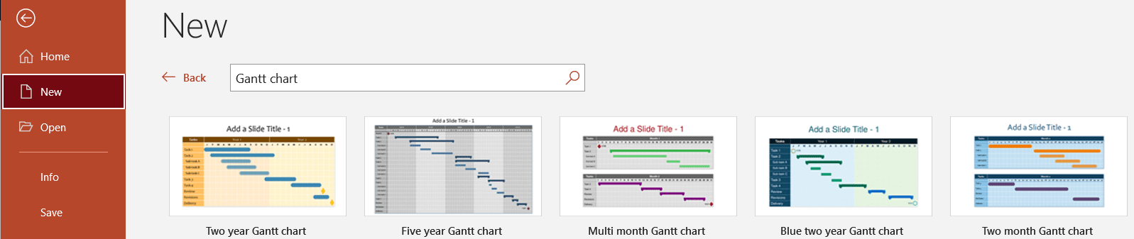 PowerPoint Native Gantt Templates