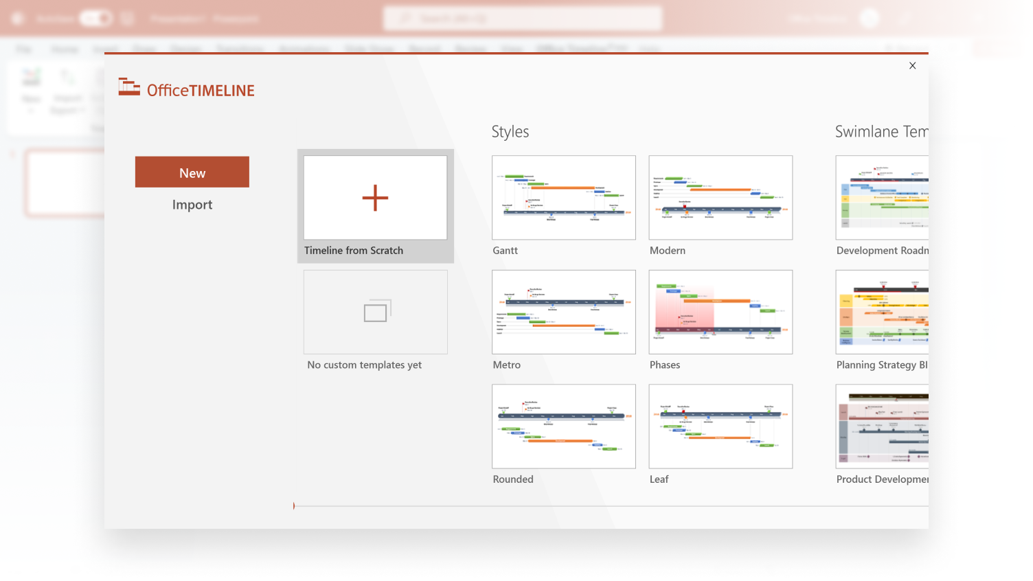 Modèles de frise chronologique et de diagramme de Gantt pour Powerpoint