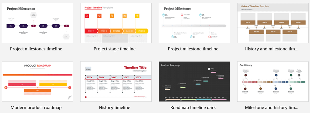 Modèles de chronologie dans PowerPoint