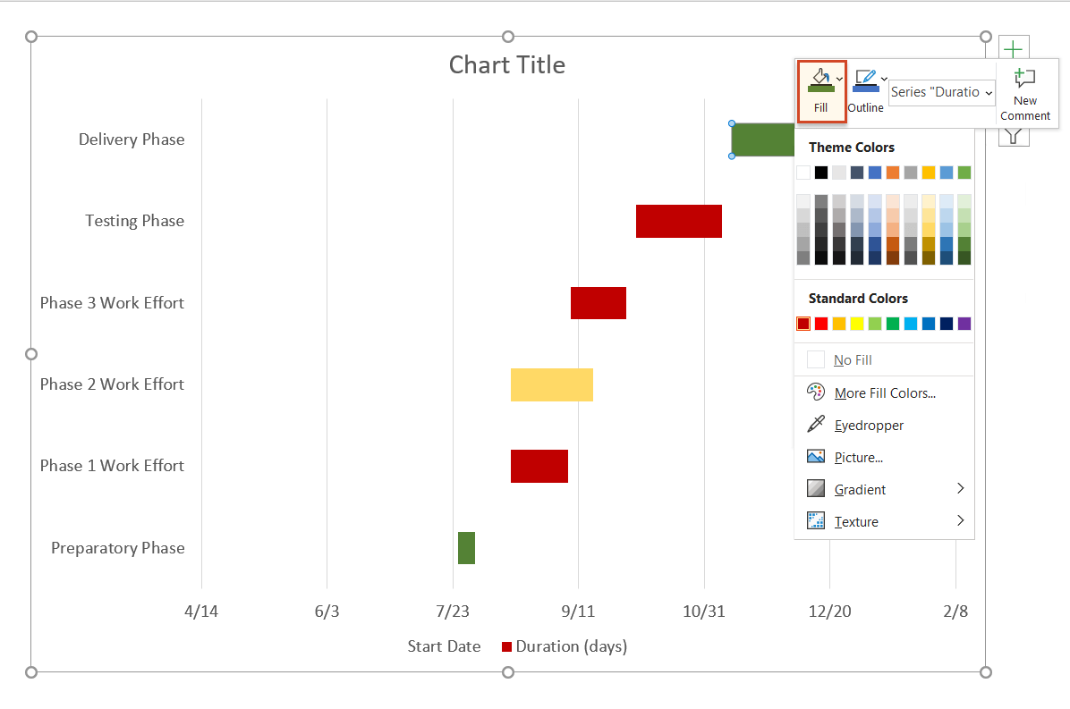 Recolor individual tasks