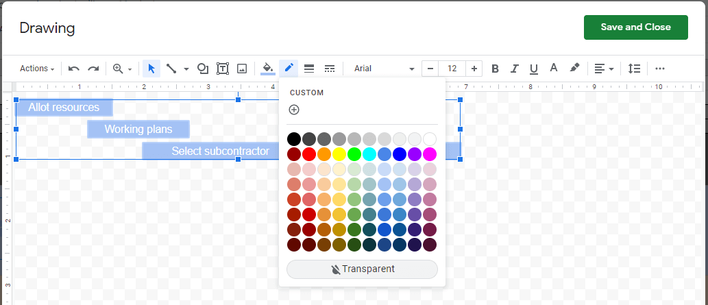 Remove the borders of your swimlane-associated shapes