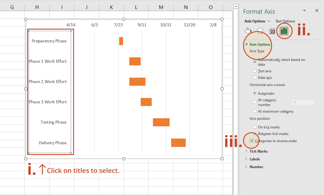 Reversing task order on the Gantt chart