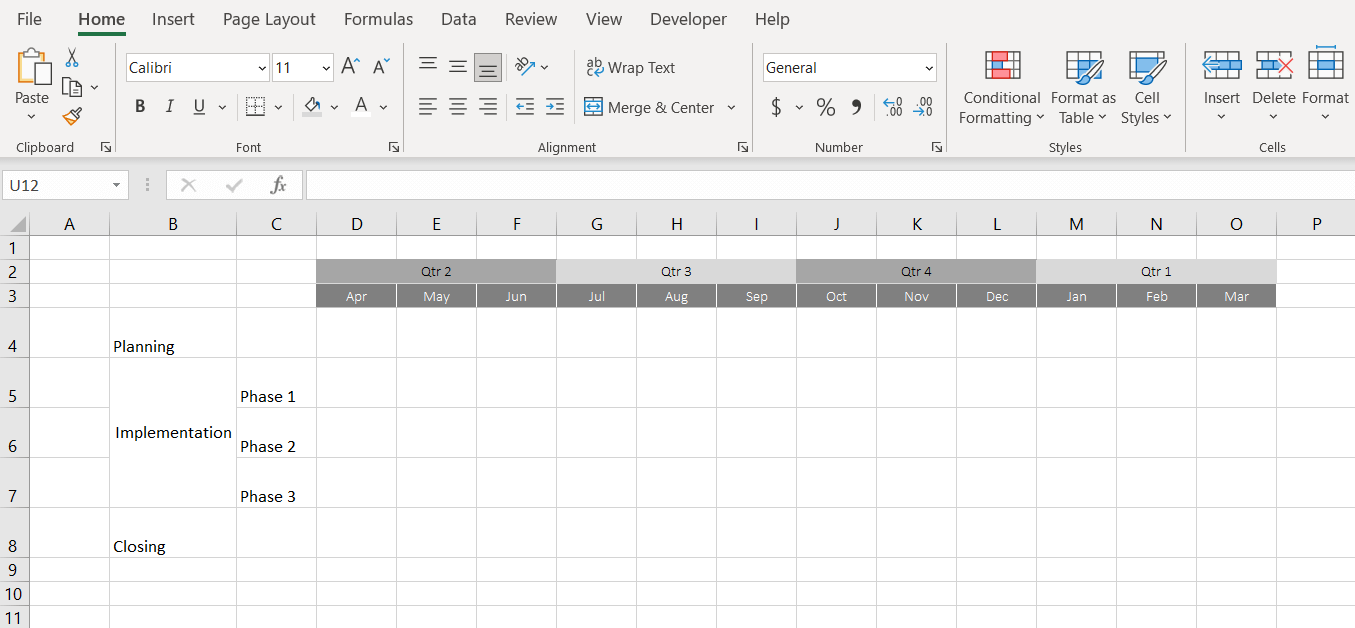 Roadmap timeline bands