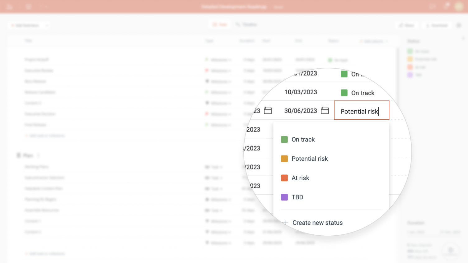 Show task status in Office Timeline Online