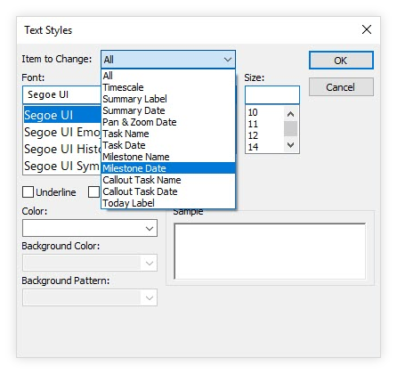 Text style dialogue box