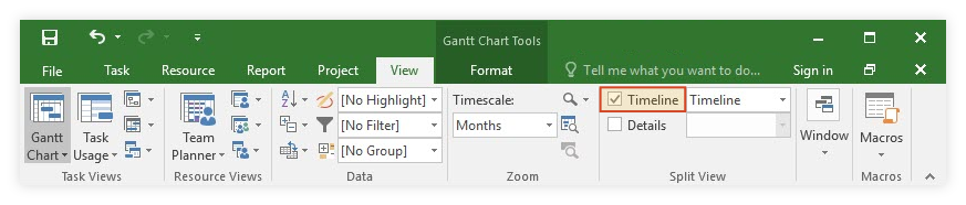 Timeline Checkbox in MS Project