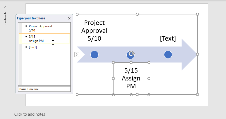 Type in your milestone dates and descriptions